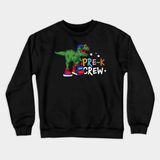 Funny T-Rex Back To School Pre-K Crew Pre Kindergarten Gift Crewneck Sweatshirt